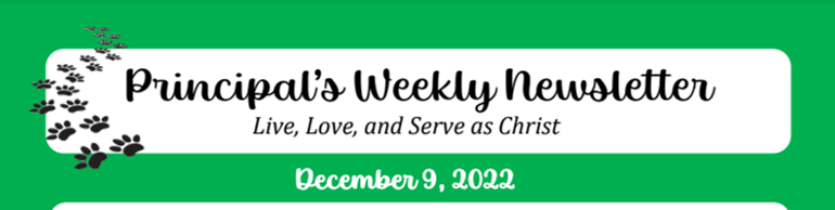 Principal's Weekly Newsletter