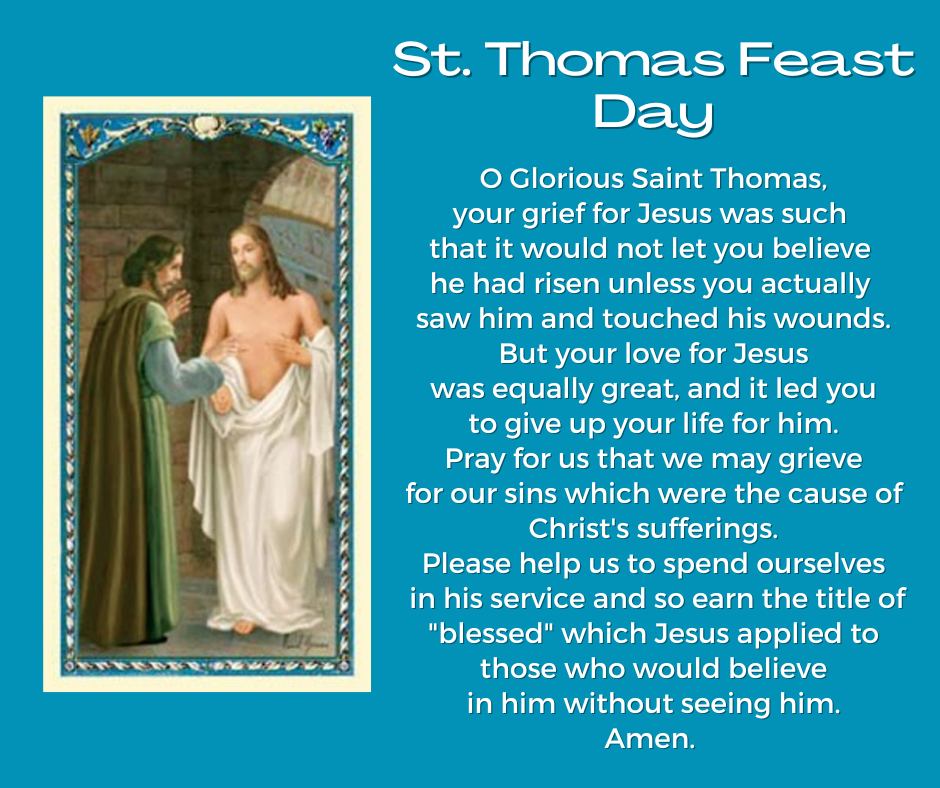 St. Thomas Feast Day