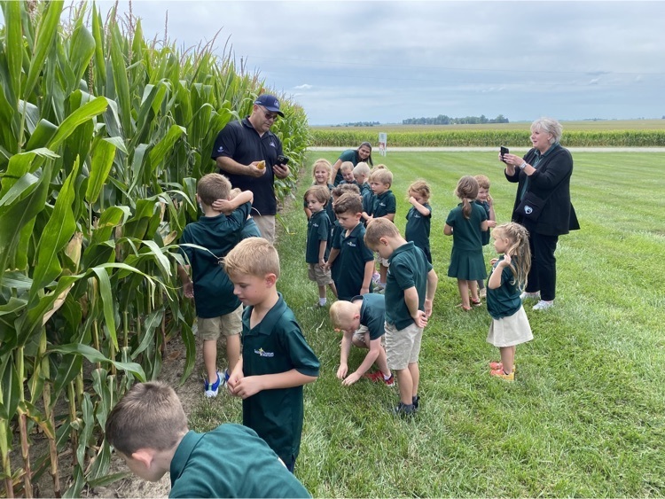 Jeff Cain showing the kids short corn