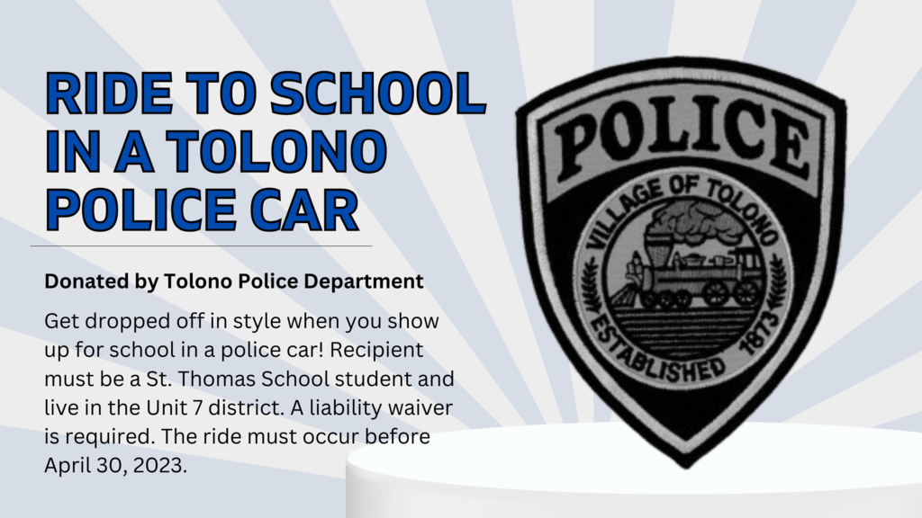 Ride to School in a Tolono Police Car